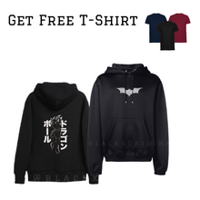 Load image into Gallery viewer, Saiyan & Batman Black Hoodie