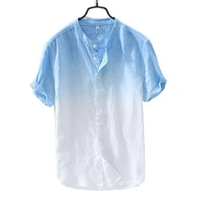 Load image into Gallery viewer, Linen Blue White Shirt