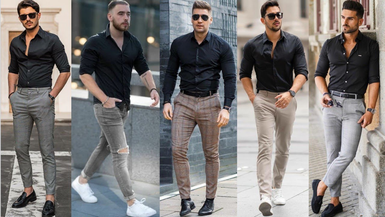 What are some trendy outfit ideas with a black shirt? | Buy Black Shirt ...