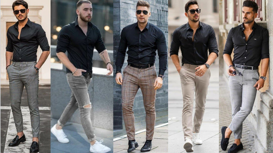 What are some trendy outfit ideas with a black shirt?
