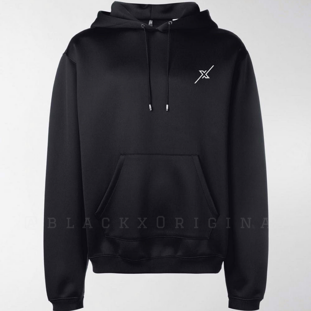 X Black Poly Fleece Hoodie