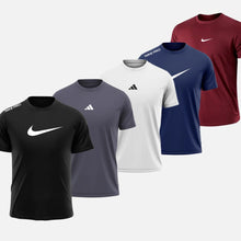 Load image into Gallery viewer, Nike + Adidas Pack of 5 Quick Dry T-Shirt
