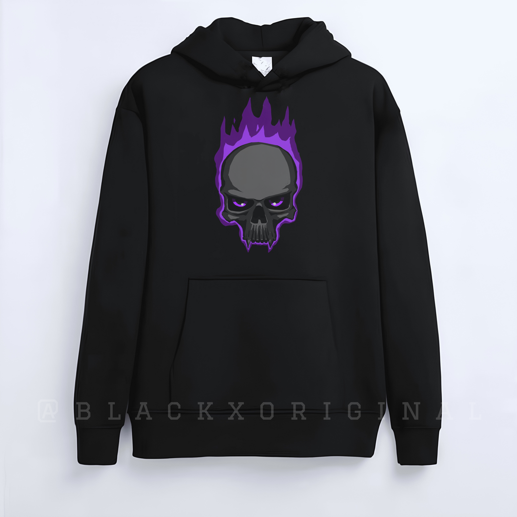 Fire Skull Black Hoodie