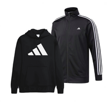 Load image into Gallery viewer, Adidas Black Jacket + Hoodie Bundle
