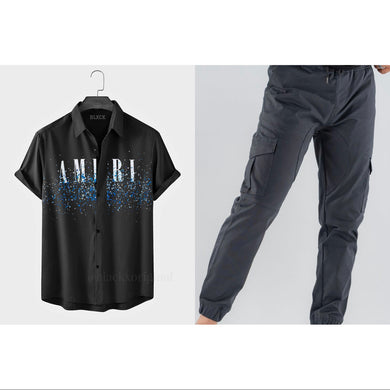 Amiri Shirt & Grey Cargo Trouser