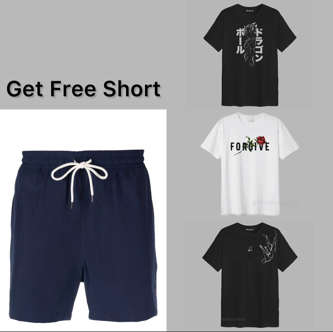 Pack Of 3 Tees 2.0 free Short