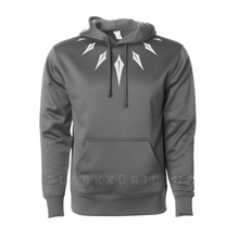 Load image into Gallery viewer, Neck Grey Poly Fleece Hoodie
