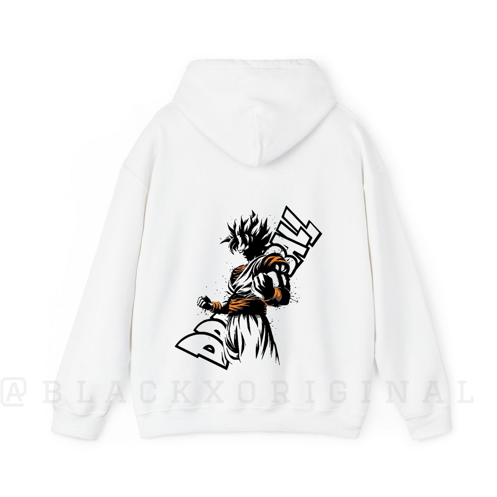Saiyan Goku white hoodie Saiyan warrior fashion Son Goku clothing BLACK X ORIGINAL