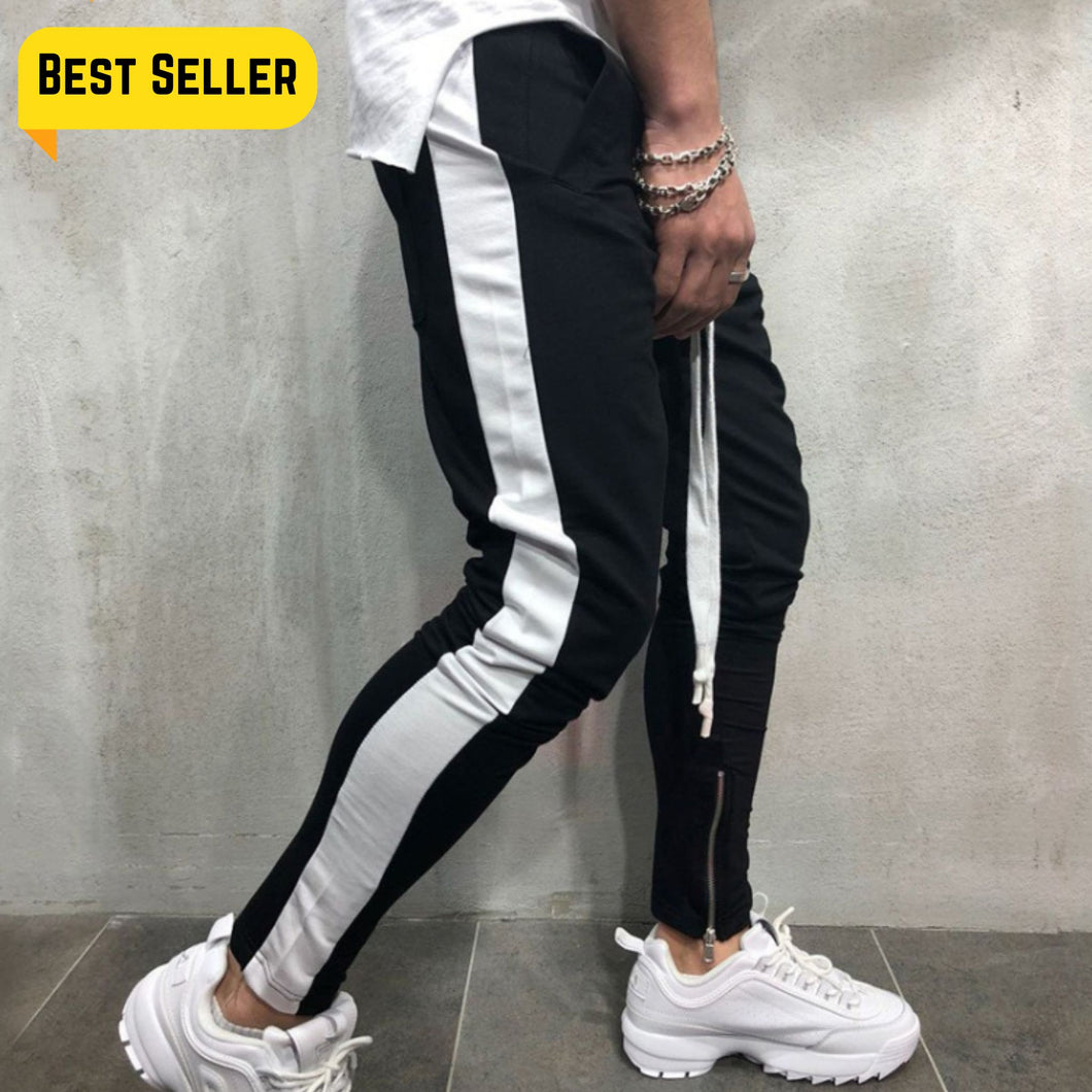 Black White Panal Trouser